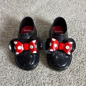 MINI MELISSA DISNEY MINNIE GIRLS MULTICOLOR BLACK SLIP ON SHOES SIZE 6